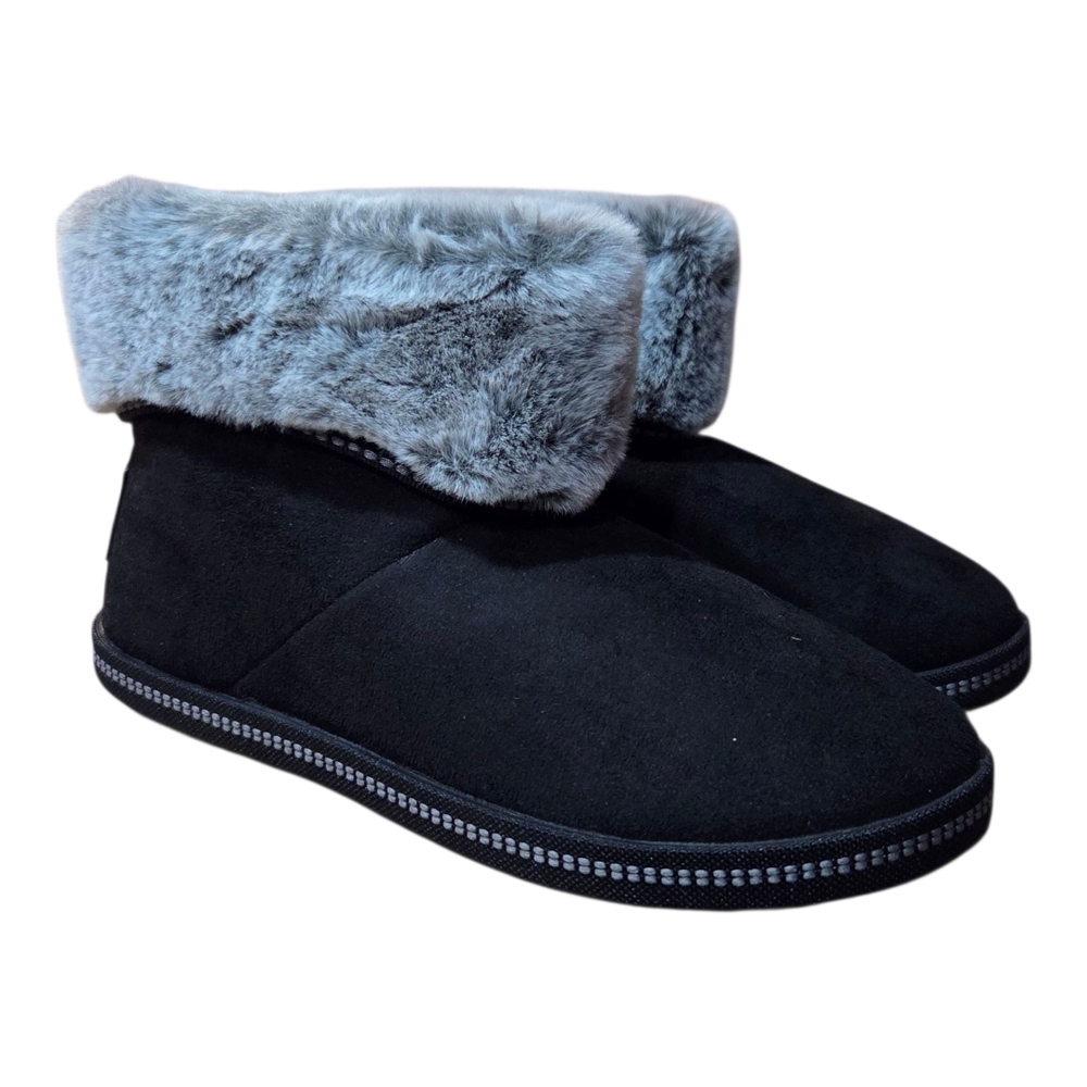 Skechers Black and Gray Women's Slippers